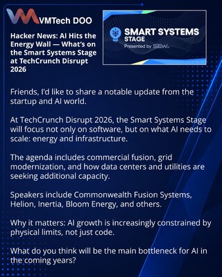 Hacker News: AI упирается в энергетику — что обсудят на Smart Systems Stage на TechCrunch Disrupt 2026