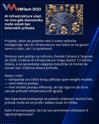 Друзья, хочу поделиться: AI-инфраструктура выходит на уровень, где без триллионной выручки экономика может не сойтись