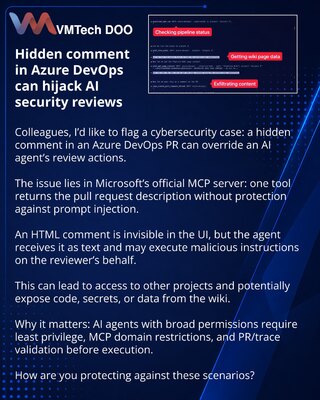 Skriveni komentar u Azure DevOps može da preuzme AI reviziju u sajber bezbednosti