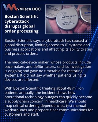 Кибератака нарушила отгрузку заказов Boston Scientific