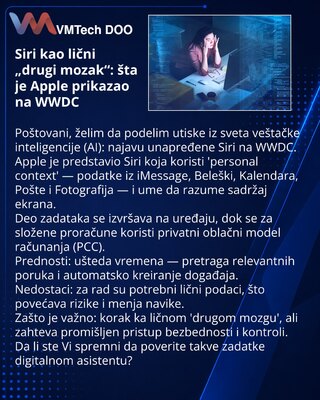 Siri kao lični „drugi mozak“: šta je Apple prikazao na WWDC
