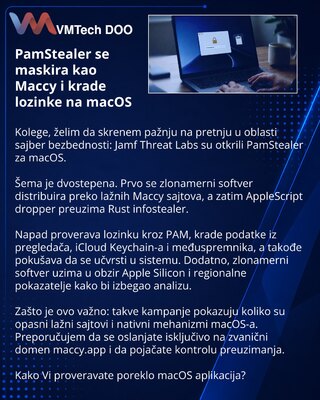 PamStealer se maskira kao Maccy i krade lozinke na macOS