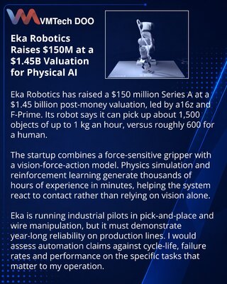 Eka Robotics dobila 150 miliona dolara za robotiku osetljivu na silu