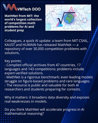 MathNet od MIT: kolekcija olimpijskih zadataka za veštačku inteligenciju i pripremu studenata