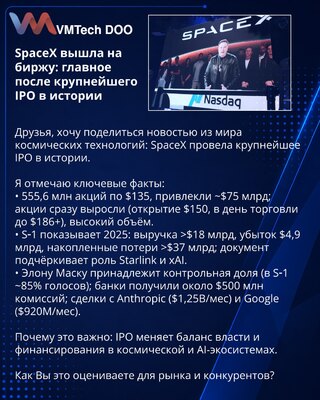 SpaceX izašla na berzu: najvažnije posle najvećeg IPO u istoriji