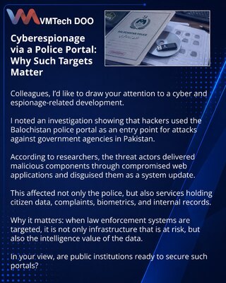 Cyberespionage via a Police Portal: Why Such Targets Matter
