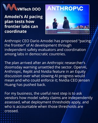 Amodei proposes independent oversight to pace frontier AI