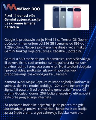 Google Pixel 11 stavlja Gemini automatizaciju ispred hardverskih izmena