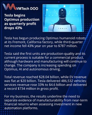 Tesla pokrenula proizvodnju robota Optimus u Fremontu