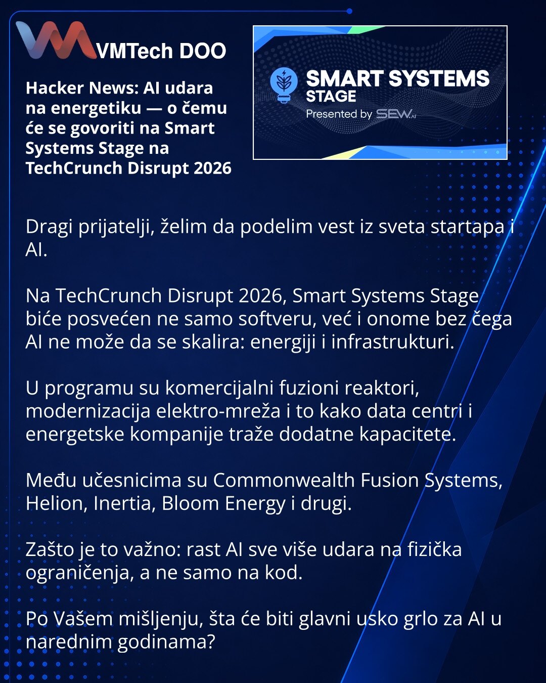 Hacker News: AI упирается в энергетику — что обсудят на Smart Systems Stage на TechCrunch Disrupt 2026