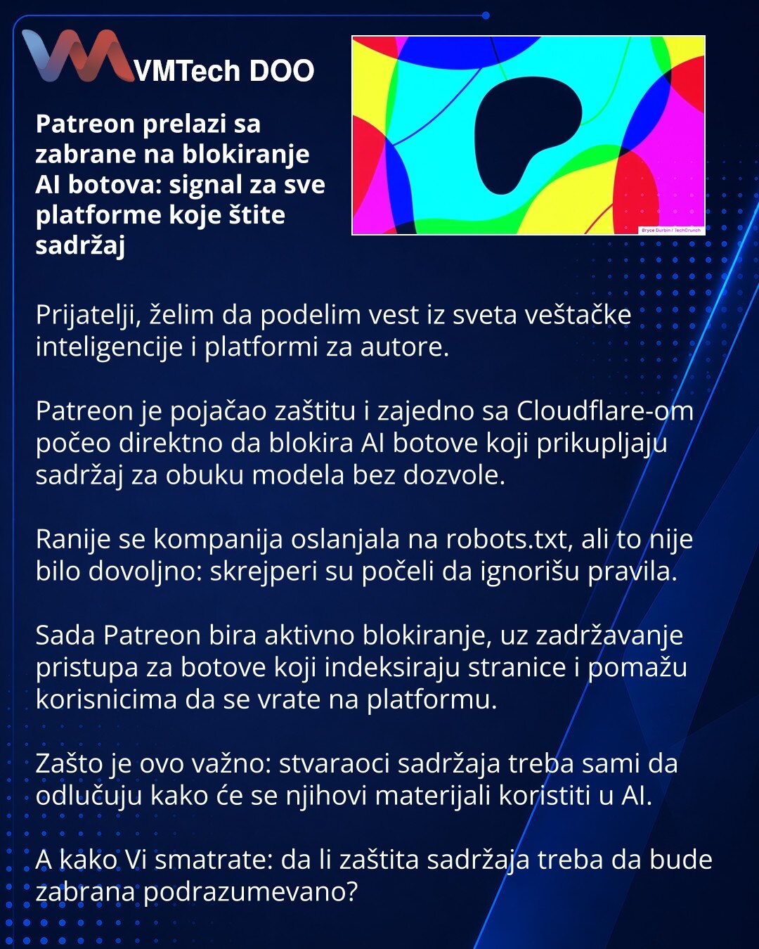 Patreon prelazi sa zabrane na blokiranje AI botova: signal za sve platforme koje štite sadržaj