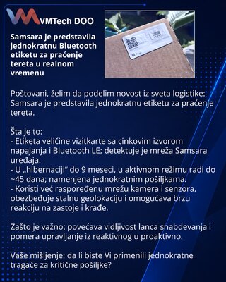 Samsara je predstavila jednokratnu Bluetooth etiketu za praćenje tereta u realnom vremenu