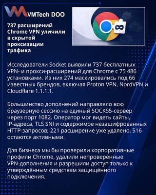 Hundreds of Chrome VPN Extensions Used Undisclosed SOCKS5 Proxies
