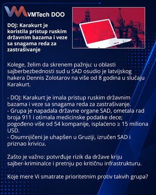 DOJ: Karakurt использовала доступ к российским базам и связи с силовиками для запугивания