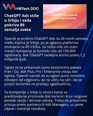 OpenAI расширила ChatGPT Ads до 89 стран