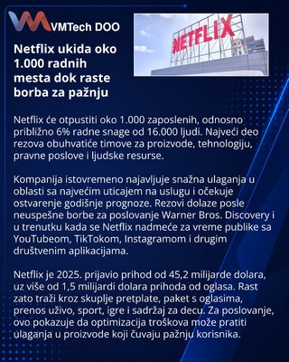 Netflix plans 1,000 job cuts across product and technology teams