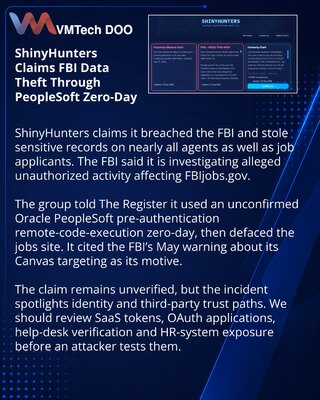 ShinyHunters заявила о взломе ФБР через Oracle PeopleSoft