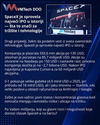 SpaceX провела крупнейшее IPO в истории — что это значит для рынка и технологий