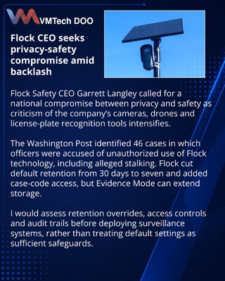 Flock Safety pod pritiskom zbog nadzora traži kompromis