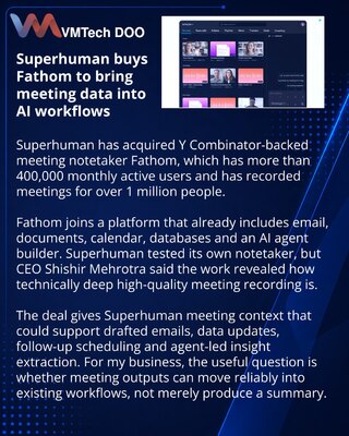 Superhuman приобретает Fathom для автоматизации работы по итогам встреч