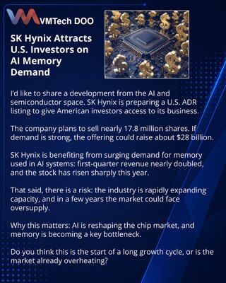 SK Hynix izlazi pred američke investitore na talasu AI potražnje za memorijom