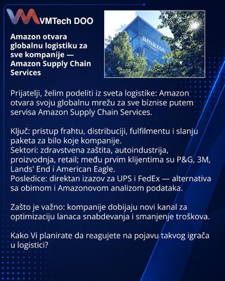 Amazon otvara globalnu logistiku za sve kompanije — Amazon Supply Chain Services