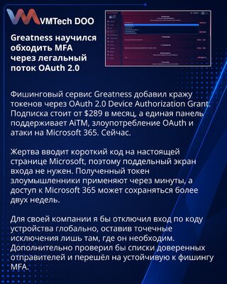 Greatness phishing service adds device code attacks and broader token theft