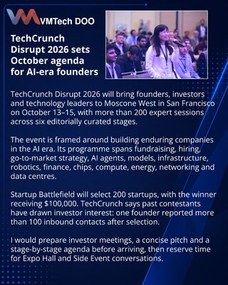 TechCrunch Disrupt 2026 outlines founder programme in San Francisco