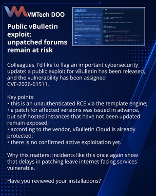 Javni exploit za vBulletin: rizik za ne ažurirane forume i dalje traje