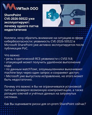 SharePoint CVE-2026-50522 je već u eksploataciji: zašto jedan patch nije dovoljan
