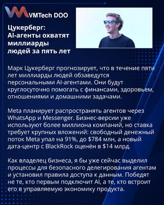Meta рассчитывает довести аудиторию персональных AI-агентов до миллиардов людей