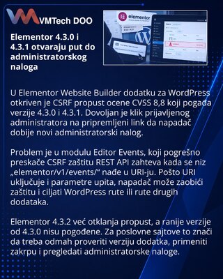 Elementor patches CSRF bug enabling WordPress administrator takeover