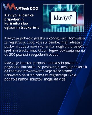 Klaviyo устранила передачу паролей через рекламные трекеры