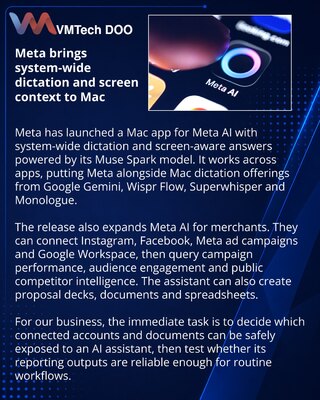 Meta выпустила приложение Meta AI для Mac с диктовкой и анализом экрана