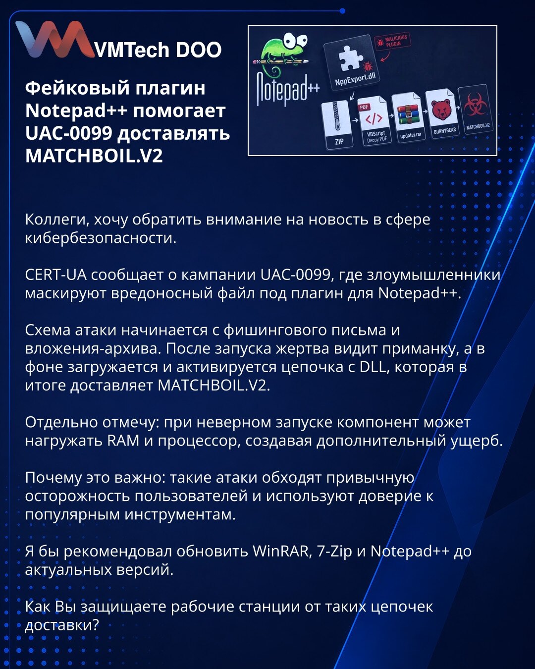 Fake Notepad++ plugin helps UAC-0099 deliver MATCHBOIL.V2