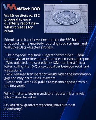 WallStreetBets против ослабления квартальной отчётности SEC — что это значит для розницы
