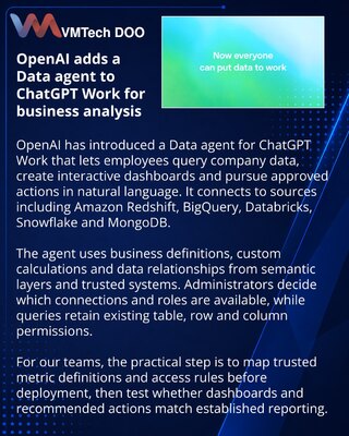 OpenAI launches Data agent for ChatGPT Work analytics