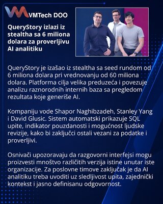 QueryStory привлекла $6 млн на ИИ-анализ данных с проверкой выводов