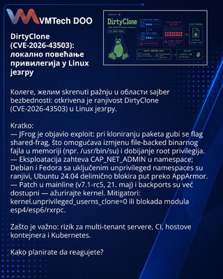DirtyClone (CVE-2026-43503): локално повећање привилегија у Linux језгру