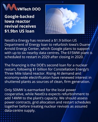 NextEra secures $1.9bn DOE loan to restart Iowa nuclear plant