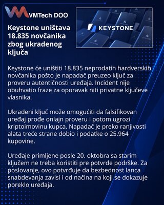 Keystone destroys wallets after device verification key breach
