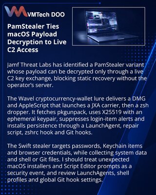 PamStealer для macOS получил серверную расшифровку и Git-закрепление
