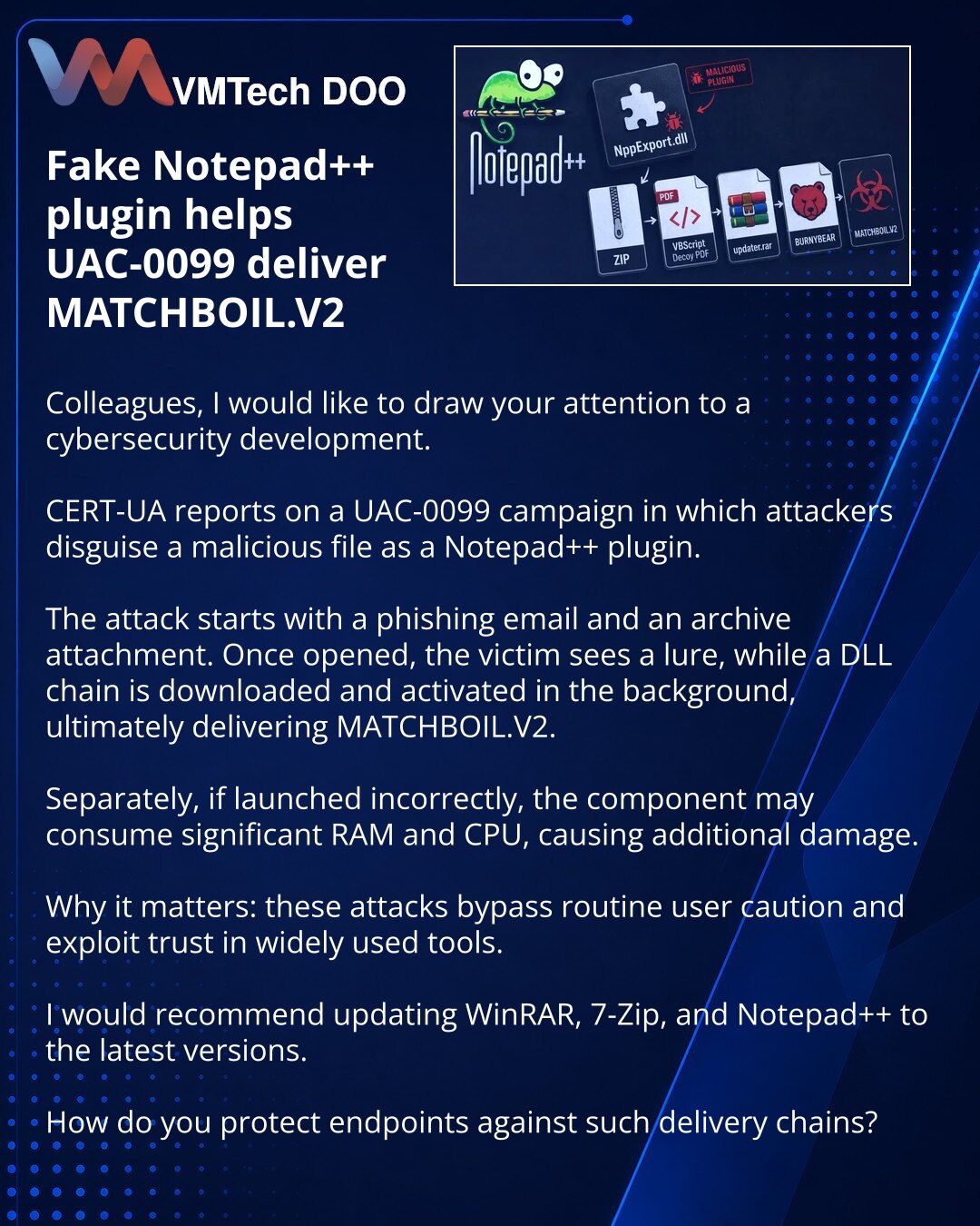 Fake Notepad++ plugin helps UAC-0099 deliver MATCHBOIL.V2