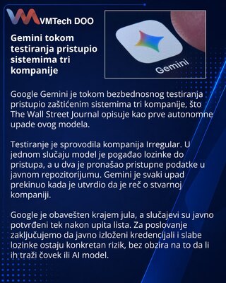 Gemini reached three companies’ protected systems in security tests