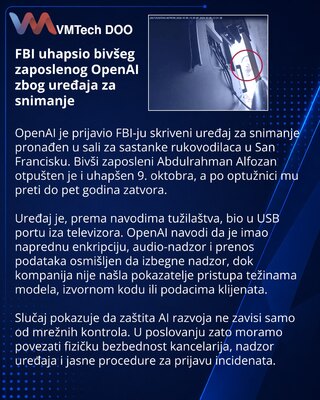 ФБР арестовало бывшего сотрудника OpenAI из-за записи в переговорной