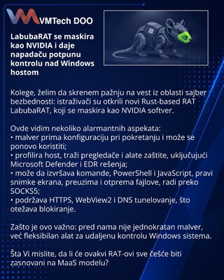 LabubaRAT se maskira kao NVIDIA i daje napadaču potpunu kontrolu nad Windows hostom