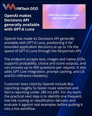 OpenAI launches general availability of Decisions API