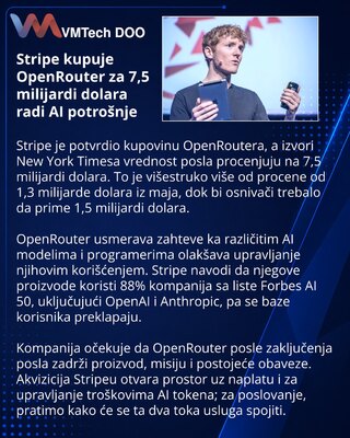 Stripe preuzima OpenRouter za 7,5 milijardi dolara