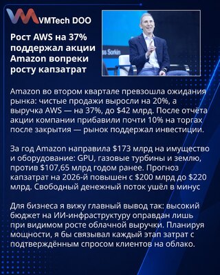 Amazon pairs 37% AWS growth with a $220 billion capex forecast