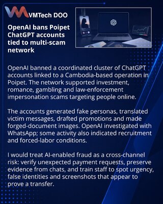 OpenAI uklonio mrežu prevara koja je koristila ChatGPT u Poipetu